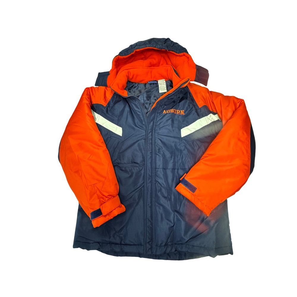 Preowned Team Athletics Youth XL 16-18 AUBURN Tigers Puffer Jacket Removable Hat